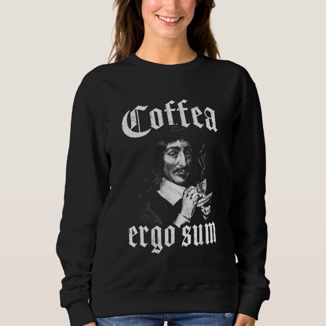 René Descartes Coffee Principles Philosophy Coffea T Shirt (Framsida)