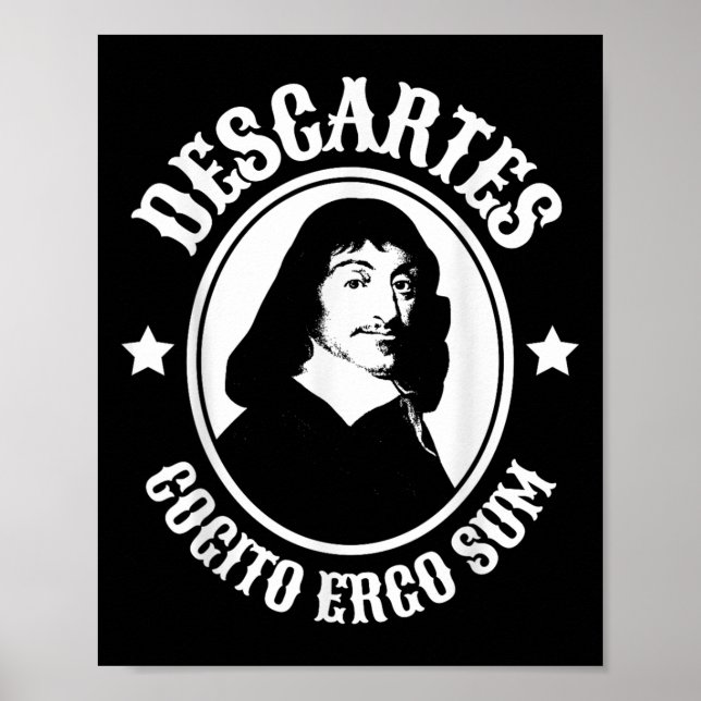 Rene Descartes Cogito Ergo Sum Quote Poster (Framsidan)