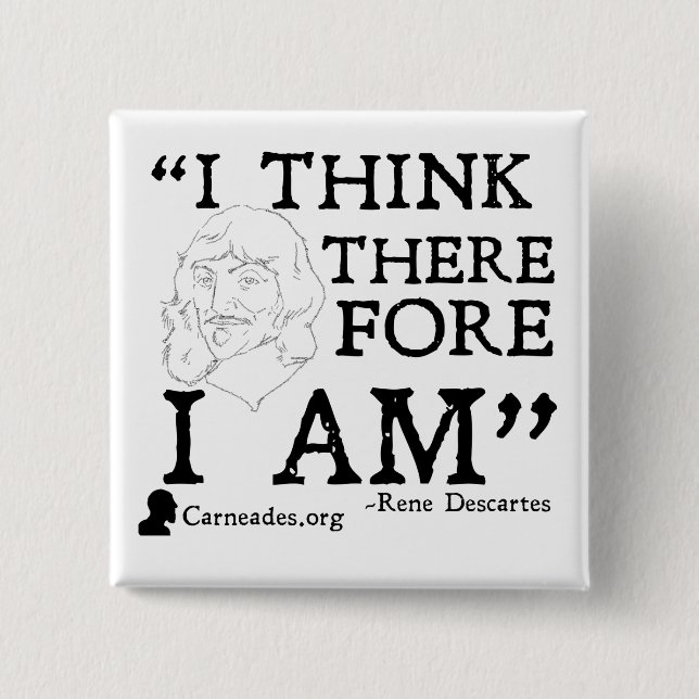 Rene Descartes Cogito knäppas Knapp (Framsida)