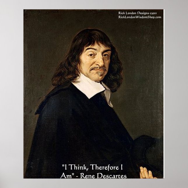 Rene Descartes "I Tänka därför.." Wisdom Poster (Framsidan)