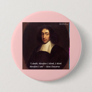 René Descartes Jag Tänker, Alltså Är Jag Citat Knapp