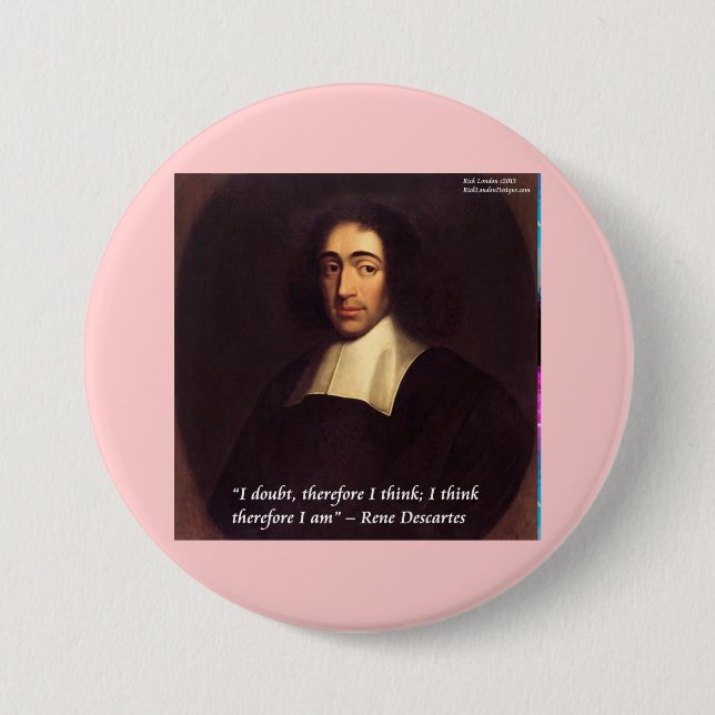 René Descartes Jag Tänker, Alltså Är Jag Citat Knapp (Framsida)