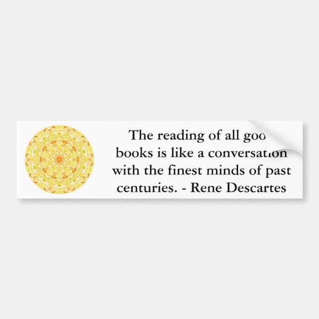 Rene Descartes litteraturcitationstecken Bildekal (Framsidan)