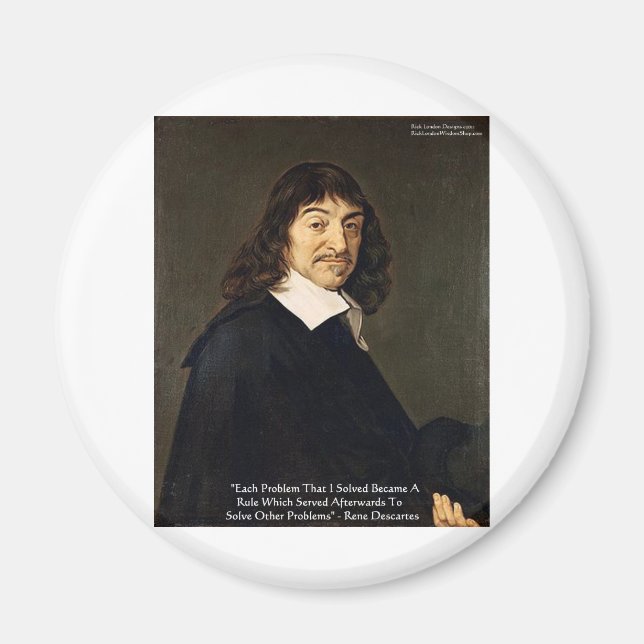 Rene Descartes Löser Problem Visdoms Citat Gåvor Magnet (Framsidan)