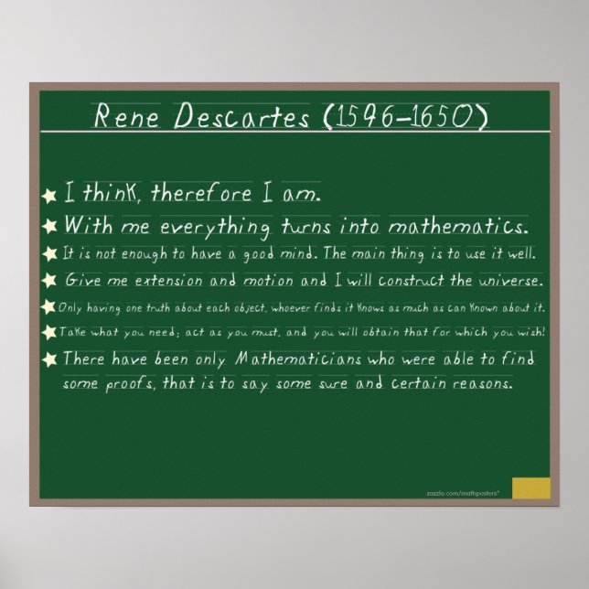 Rene Descartes Mathematics Poster offerter (Framsidan)