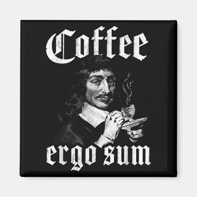 René Descartes Principles Philosophy Coffee Ergo S Magnet (Framsidan)