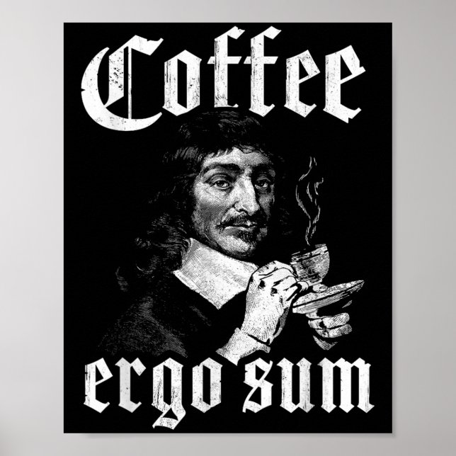 René Descartes Principles Philosophy Coffee Ergo S Poster (Framsidan)