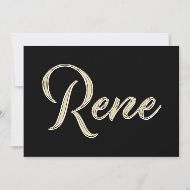 Rene Name white gold Handwriting Karte Kort (Framsida)