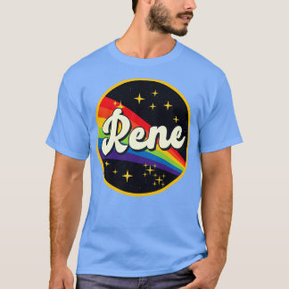 Rene Rainbow in Space Vintage Stil T Shirt
