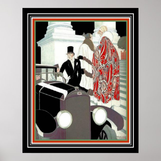 Rene Vincent Art Deco Skriv ut Automobilia 16 x 20 Poster (Framsidan)
