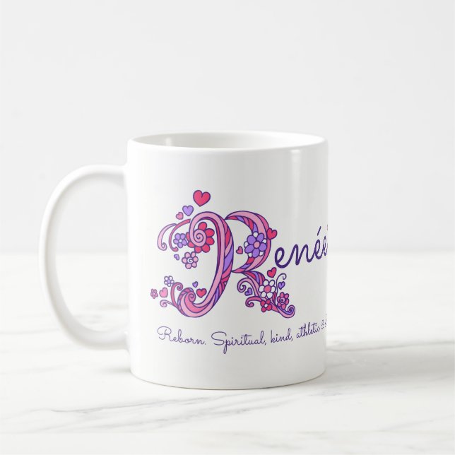 Renée eller R initial namn betyder rosa art mugg (Vänster)