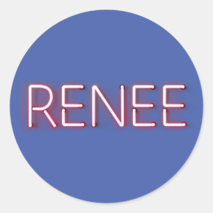 Renee namn i den ljusnande neon ljus novelty runt klistermärke