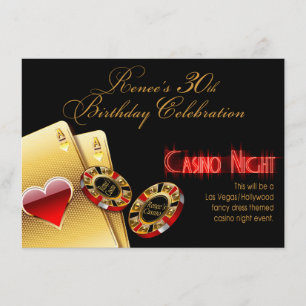 Renee Vegas Casino Night 30-årsfest Inbjudningar