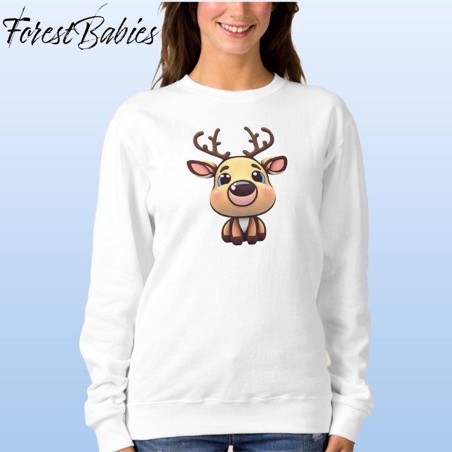 Rener, Baby Hjort, Fawn, Doe Älskare, Lustigt 🦌 � T Shirt (Fun Baby Deer, Fawn, Doe Lover, Funny Reindeer, Antlers  🦌 🎄 Christmas Sweatshirt)