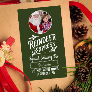 Rener Express från Santa Namn och Photo jul Rektangulärt Klistermärke