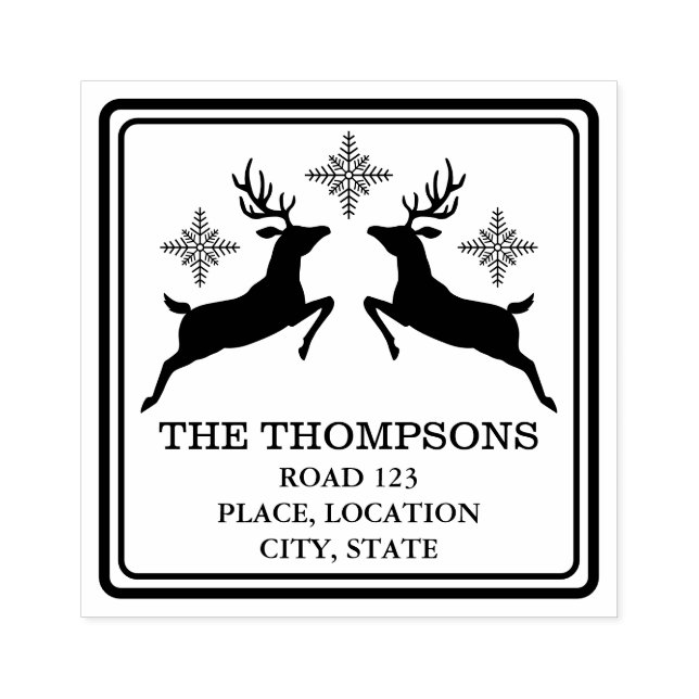 Rener Och Snöflingor Med Anpassad Adressinformatio Stämpel (Tryck)