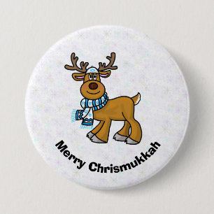 Rener Wearing Yarmulke Chrismukah Button Knapp