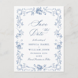 Renessans utsmyckad blom- bröllop Spara datum Vykort