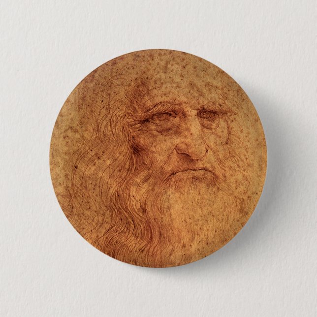 Renessanskonst Självporträtt av Leonardo da Vinci Knapp (Framsida)