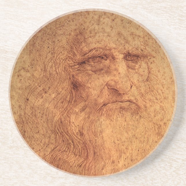 Renessanskonst Självporträtt av Leonardo da Vinci Underlägg Sandsten (Framsidan)
