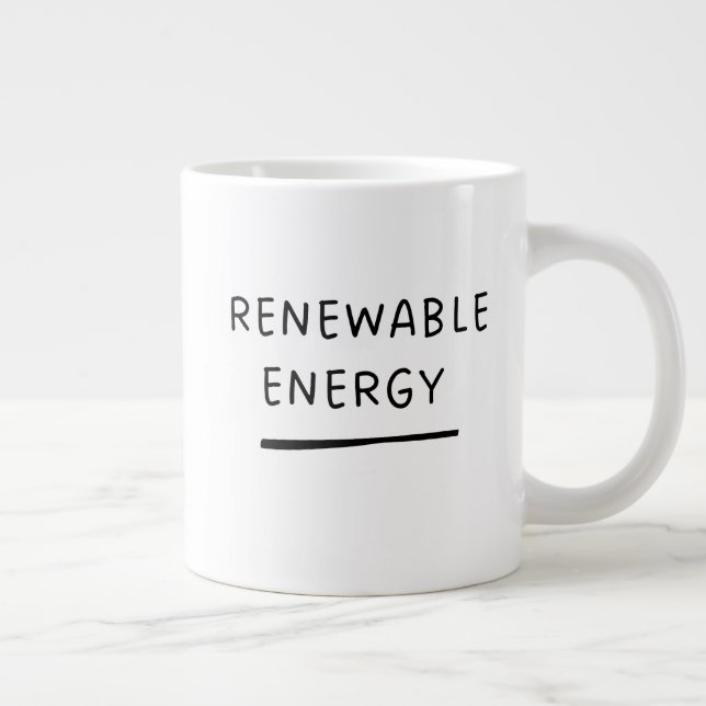 Renewable Energy – Funny Cute Eco-Friendly  Coffee Jumbo Mugg (Höger)