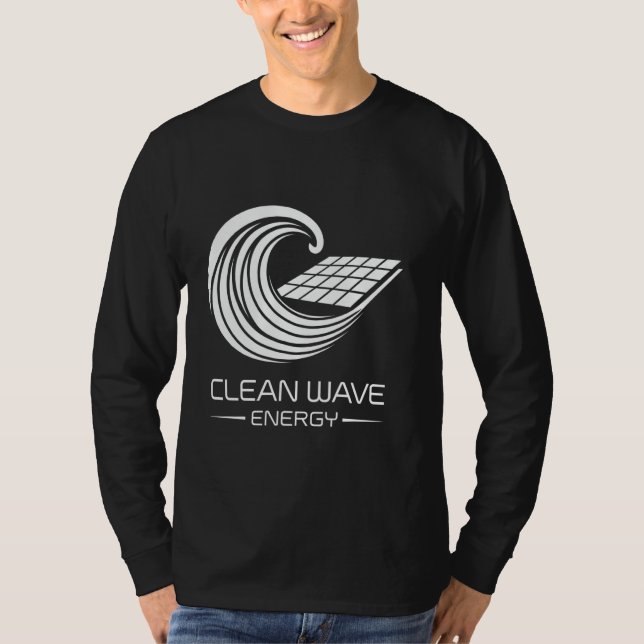 Renewable Power Earth Day Clean Wave Energy T Shirt (Framsida)