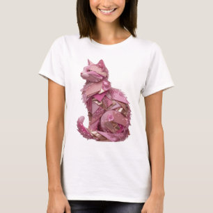 Rengjord silver ROSA KATT MED DIAMANT Diamanter An T Shirt