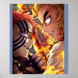 Rengoku Flame Pillar Demon Sayer Kimetsu no Yaib Poster