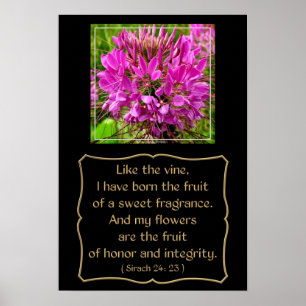 Rengör blomman med Bible Verse från Sirach 24: 23 Poster