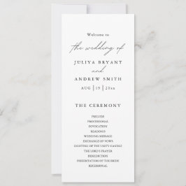 Rengör bröllopsprogram för svart och vitt snyggt