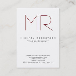 Rengör Chic, monogram, stor Professionell Visitkort