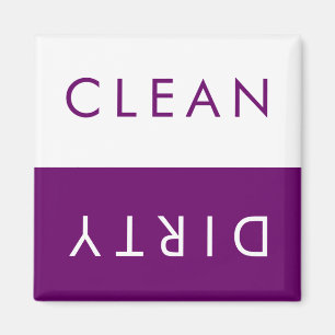 Rengör Dirty Dishwasher Magnet i Lila & White
