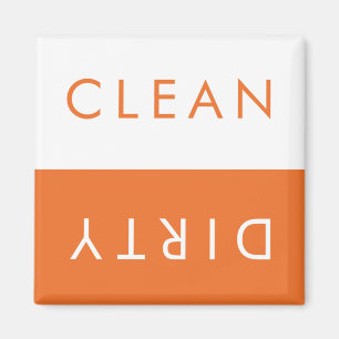 Rengör Dirty Dishwasher Magnet i Orange och vitt