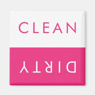 Rengör Dirty Dishwasher Magnet i Rosa & White
