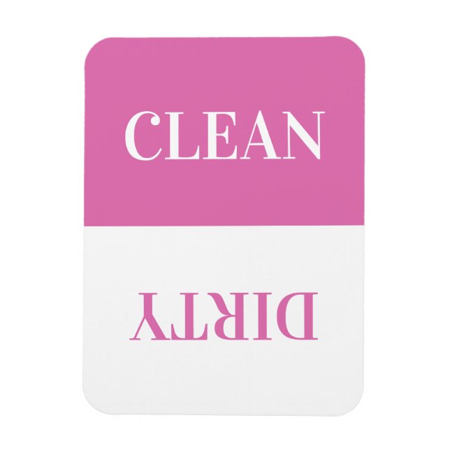 Rengör Dirty Dishwasher Modern Minimal Rosa Magnet (Vertikal)