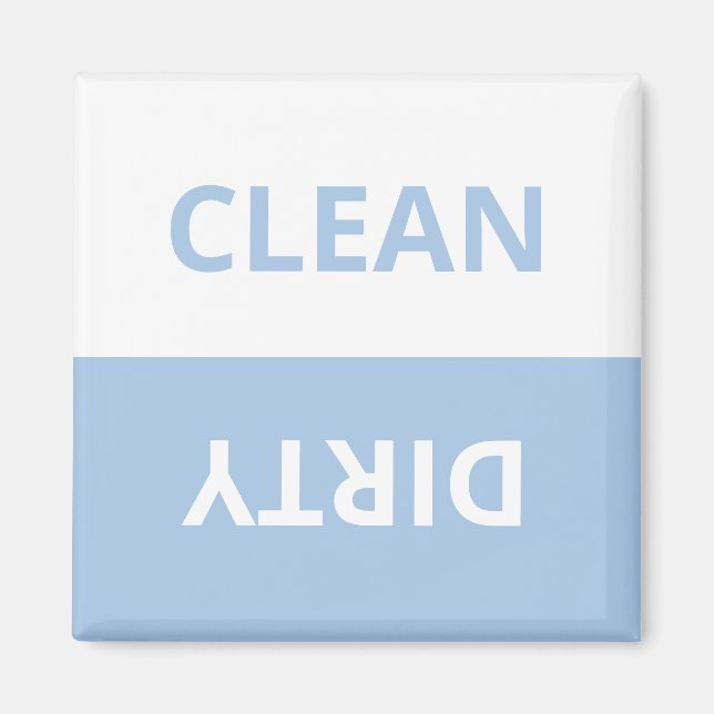 Rengör Dirty Pastel Blue White Funy Kitchen Magnet (Framsidan)