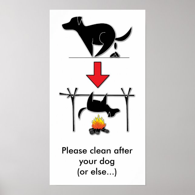Rengör efter din hund! INGEN HUND POOP, tack! - PO Poster (Framsidan)