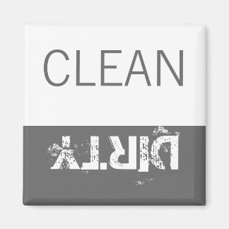 Rengör eller Dirty Magnets DIshwasher-etikett Gråt Magnet