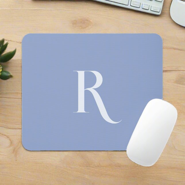 Rengör enkel monogram inledande typografi blå musmatta (Skapare uppladdad)