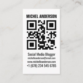Rengör enkel vit lodrät qr-kod visitkort