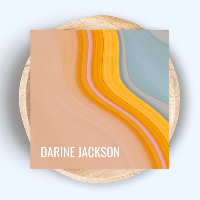 Rengör enkelt minimalistiskt flytande pastellFärg Fyrkantigt Visitkort (Skapare uppladdad)