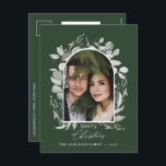 Rengör fotot av botanisk grönt i modern elegant helg vykort<br><div class="desc">Rengör modernt botaniskt grått av botaniskt grönt i elegant,  helt enkelt klassi,  botaniskt helgdag-fotot.</div>