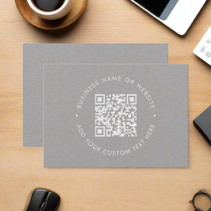 Rengör Grått QR-kod l Social Media Minimalist Visitkort