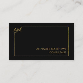 Rengör Guld Geometric linjer på svart Affärskort Visitkort