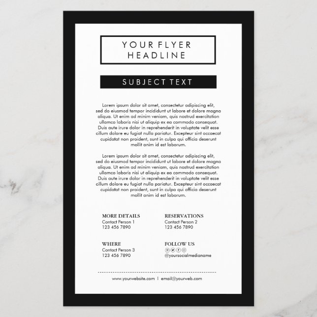 Rengör minimalistiskt Social-medilyx B&W 5.5x8.5 Flygblad (Framsidan)