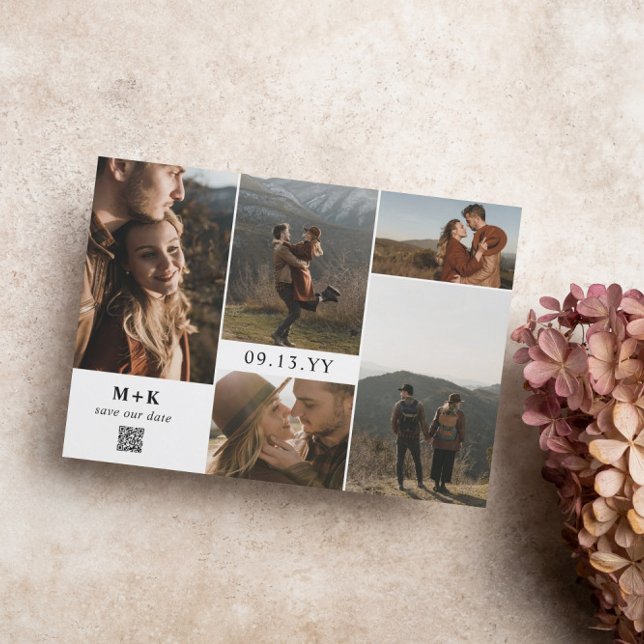 Rengör moderna Initialer-foton QR-kod Spara datum Spara Datumet (Skapare uppladdad)