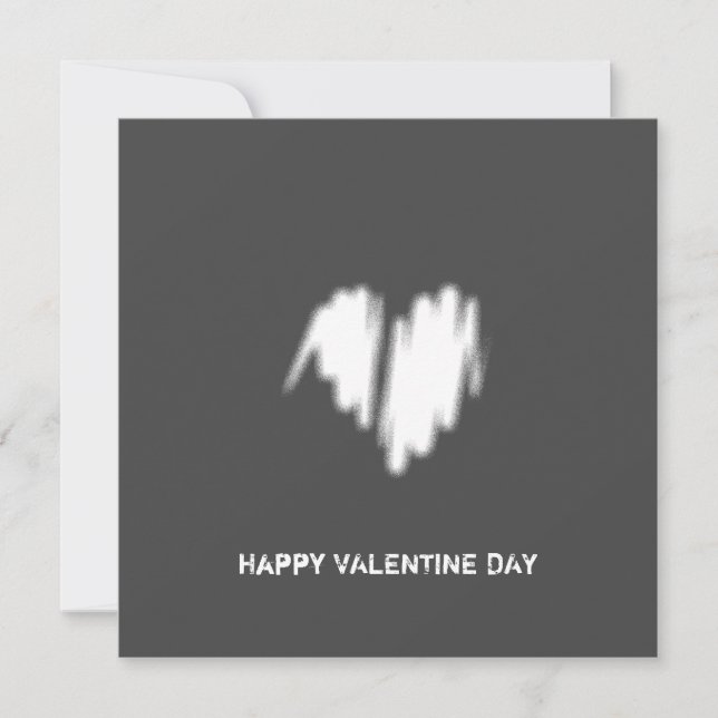 Rengör monokrom modern klassy Vibe Kärlek Heart Kort (Framsida)