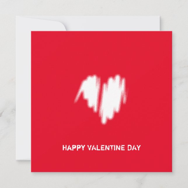 Rengör monokrom modern klassy Vibe Kärlek Heart Kort (Framsida)