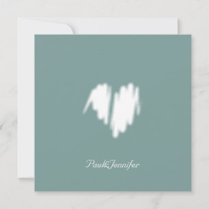 Rengör monokrom modern klassy Vibe Kärlek Heart Tack Kort