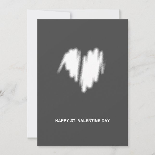 Rengör monokrom modern, vit hjärt-QR-kod Julkort (Framsida)